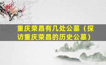 重庆荣昌有几处公墓（探访重庆荣昌的历史公墓）