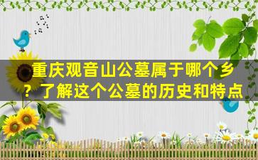 重庆观音山公墓属于哪个乡？了解这个公墓的历史和特点