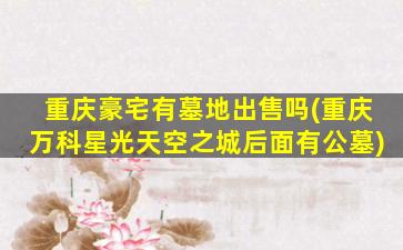 重庆豪宅有墓地出售吗(重庆万科星光天空之城后面有公墓)