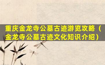 重庆金龙寺公墓古迹游览攻略（金龙寺公墓古迹文化知识介绍）