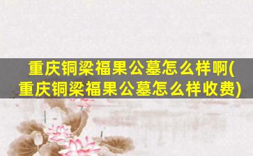 重庆铜梁福果公墓怎么样啊(重庆铜梁福果公墓怎么样收费)