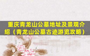 重庆青龙山公墓地址及景观介绍（青龙山公墓古迹游览攻略）