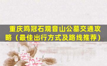 重庆鸡冠石观音山公墓交通攻略（最佳出行方式及路线推荐）