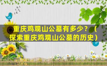 重庆鸡观山公墓有多少？（探索重庆鸡观山公墓的历史）