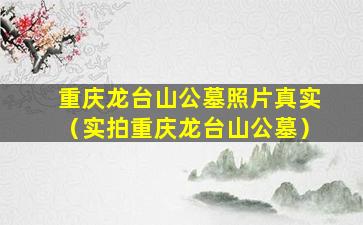 重庆龙台山公墓照片真实（实拍重庆龙台山公墓）