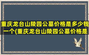 重庆龙台山陵园公墓价格是多少钱一个(重庆龙台山陵园公墓价格是多少钱啊)