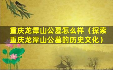 重庆龙潭山公墓怎么样（探索重庆龙潭山公墓的历史文化）