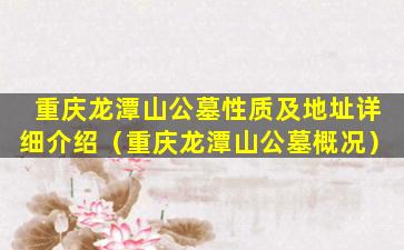 重庆龙潭山公墓性质及地址详细介绍（重庆龙潭山公墓概况）