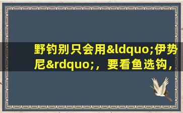 野钓别只会用“伊势尼”，要看鱼选钩，这5种都是热门钩型
