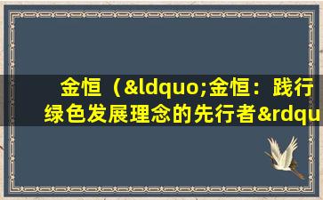 金恒（“金恒：践行绿色发展理念的先行者”。）