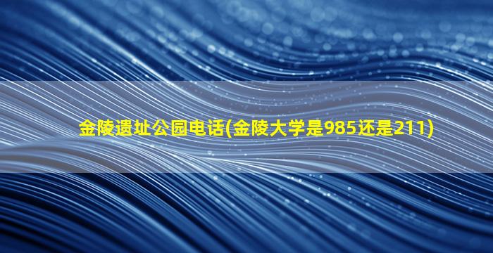 金陵遗址公园电话(金陵大学是985还是211)
