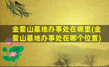 金鳌山墓地办事处在哪里(金鳌山墓地办事处在哪个位置)