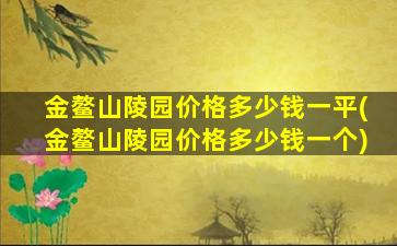 金鳌山陵园价格多少钱一平(金鳌山陵园价格多少钱一个)
