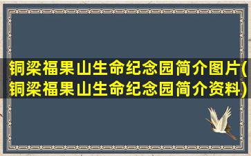 铜梁福果山生命纪念园简介图片(铜梁福果山生命纪念园简介资料)