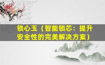 锁心玉（智能锁芯：提升安全性的完美解决方案）