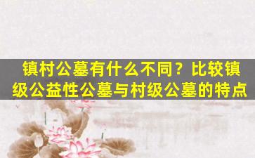 镇村公墓有什么不同？比较镇级公益性公墓与村级公墓的特点
