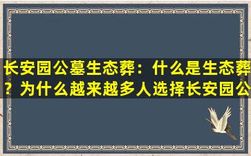 长安园公墓生态葬：什么是生态葬？为什么越来越多人选择长安园公墓？
