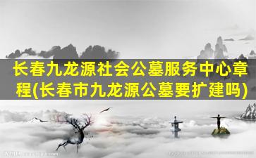 长春九龙源社会公墓服务中心章程(长春市九龙源公墓要扩建吗)