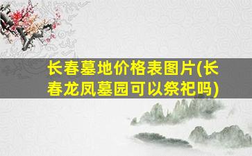长春墓地价格表图片(长春龙凤墓园可以祭祀吗)