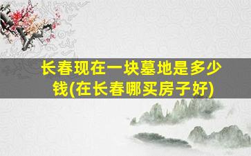长春现在一块墓地是多少钱(在长春哪买房子好)