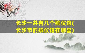 长沙一共有几个殡仪馆(长沙市的殡仪馆在哪里)