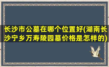 长沙市公墓在哪个位置好(湖南长沙宁乡万寿陵园墓价格是怎样的)