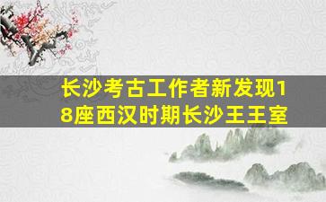 长沙考古工作者新发现18座西汉时期长沙王王室