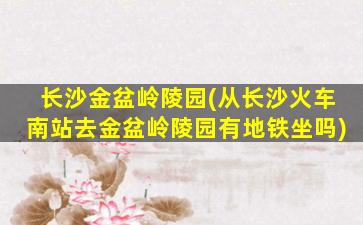长沙金盆岭陵园(从长沙火车南站去金盆岭陵园有地铁坐吗)