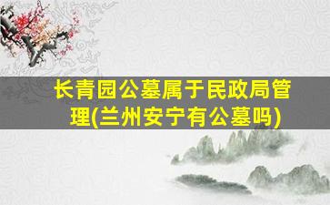长青园公墓属于民政局管理(兰州安宁有公墓吗)