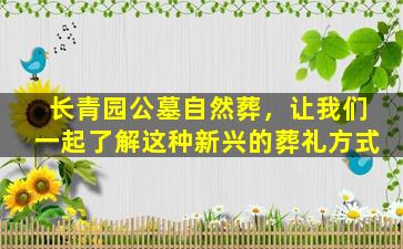 长青园公墓自然葬，让我们一起了解这种新兴的葬礼方式