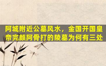 阿城附近公墓风水，金国开国皇帝完颜阿骨打的陵墓为何有三处