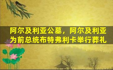 阿尔及利亚公墓，阿尔及利亚为前总统布特弗利卡举行葬礼