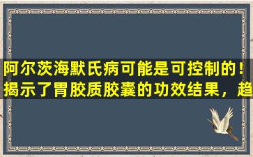 阿尔茨海默氏病可能是可控制的！揭示了胃胶质胶囊的功效结果，趋势是有争议的