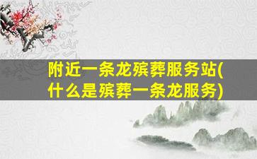 附近一条龙殡葬服务站(什么是殡葬一条龙服务)