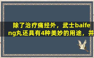 除了治疗痛经外，武士baifeng丸还具有4种美妙的用途，并伴随着禁忌症