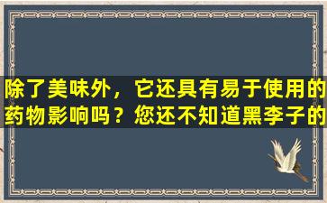 除了美味外，它还具有易于使用的药物影响吗？您还不知道黑李子的影响，对吗？