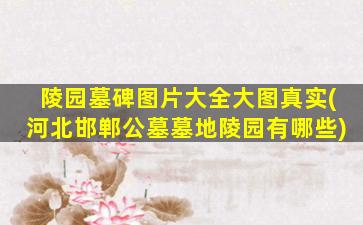 陵园墓碑图片大全大图真实(河北邯郸公墓墓地陵园有哪些)