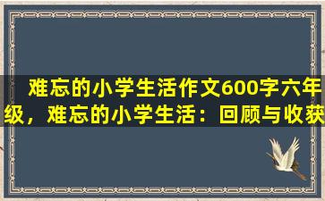 难忘的小学生活作文600字六年级，难忘的小学生活：回顾与收获
