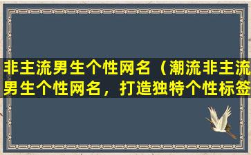 非主流男生个性网名（潮流非主流男生个性网名，打造独特个性标签）