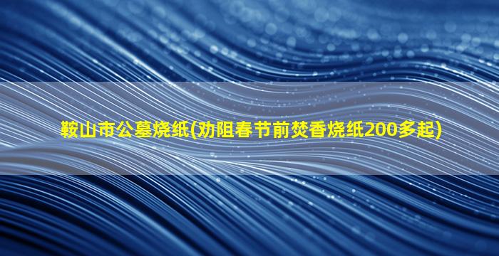 鞍山市公墓烧纸(劝阻春节前焚香烧纸200多起)