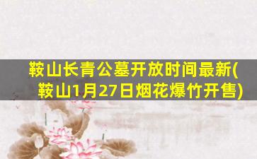 鞍山长青公墓开放时间最新(鞍山1月27日烟花爆竹开售)