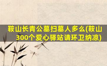 鞍山长青公墓扫墓人多么(鞍山300个爱心驿站请环卫纳凉)