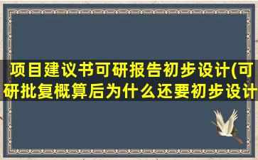 项目建议书可研报告初步设计(可研批复概算后为什么还要初步设计和施工图预算)