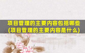 项目管理的主要内容包括哪些(项目管理的主要内容是什么)