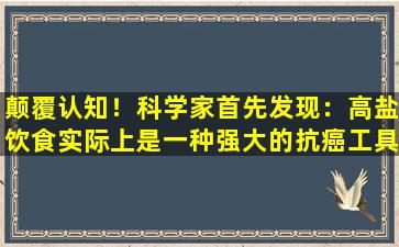 颠覆认知！科学家首先发现：高盐饮食实际上是一种强大的抗癌工具，并抑制肿瘤生长？