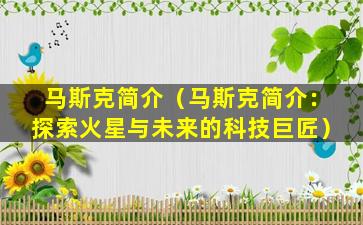 马斯克简介（马斯克简介：探索火星与未来的科技巨匠）
