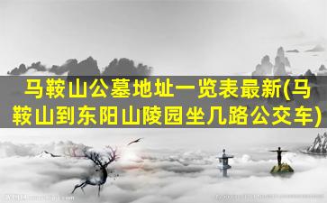 马鞍山公墓地址一览表最新(马鞍山到东阳山陵园坐几路公交车)