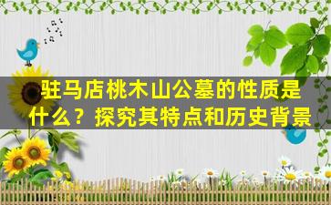 驻马店桃木山公墓的性质是什么？探究其特点和历史背景