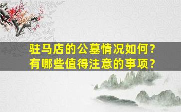 驻马店的公墓情况如何？有哪些值得注意的事项？