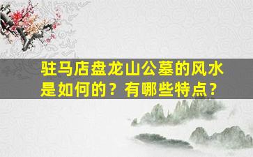 驻马店盘龙山公墓的风水是如何的？有哪些特点？
